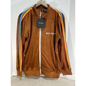 Palm Angels Track Jacket Size Large Rainbow/Brown Full Zip Retro Logo Vintage